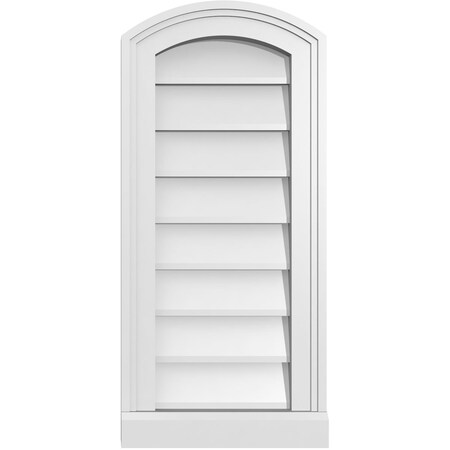 Ekena Millwork Arch Top Surface Mount PVC Gable Vent: Functional, w/ 2"W x 2"P Brickmould Sill Frame, 12"W x 26"H GVPAR12X2603SF